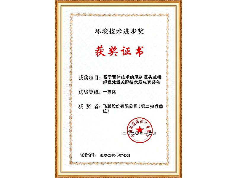 First Prize of Environmental Technology, China Environmental Protection Association (2020)